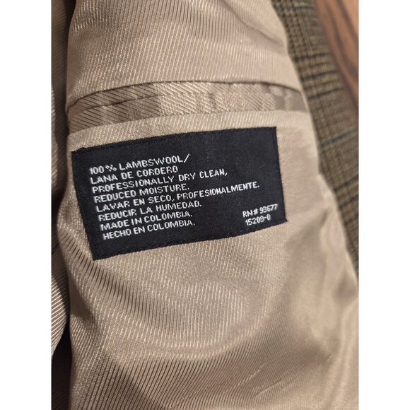 Stafford Lambswool Blazer Sz 43R Check Tweed Plaid Sport Coat - Picture 7 of 15